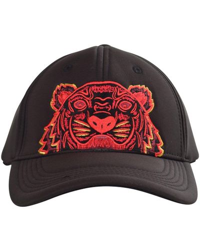 KENZO Cotton Black/red Tiger Cap for Men - Lyst