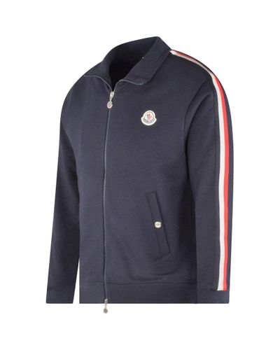 Moncler Cotton Navy/red/reflective Stripe Track Jacket in Blue for 