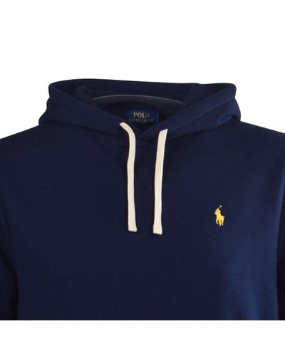 Polo Ralph Lauren Cotton Navy/yellow Pullover Hoodie in Blue for Men - Lyst