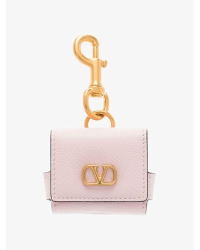 Valentino Leather Vlogo Airpods Pro Case in Pink | Lyst