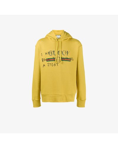 Gucci Cotton Coco Capitán Logo Hoodie in Yellow & Orange (Yellow) for Men |  Lyst