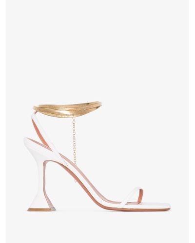 amina muaddi gold sandals