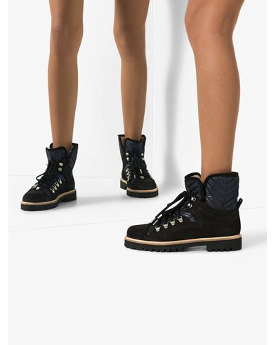 ganni cleated lace up hiking boot