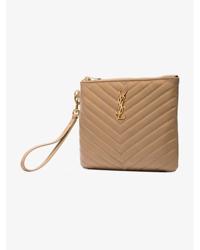 monogram ysl matte quilted bill pouch wallet