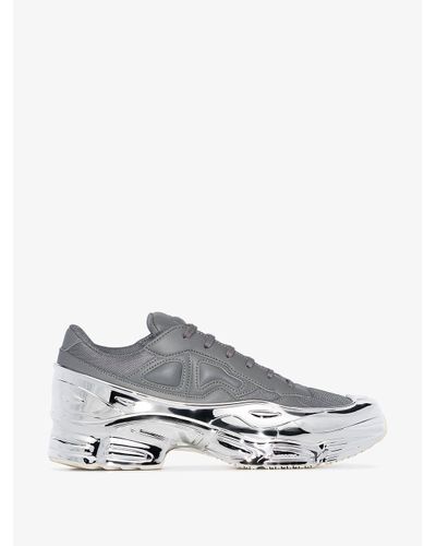 adidas Rubber X Raf Simons Grey And Silver Ozweego Sneakers in Gray for Men  - Lyst