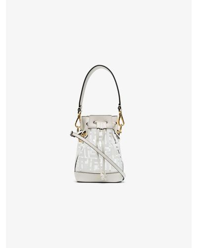 Fendi White Mon Tresor Mini Pvc And Leather Bucket Bag | Lyst