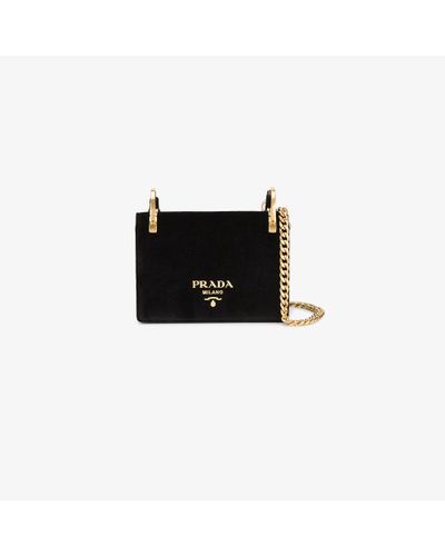prada black bag with gold chain