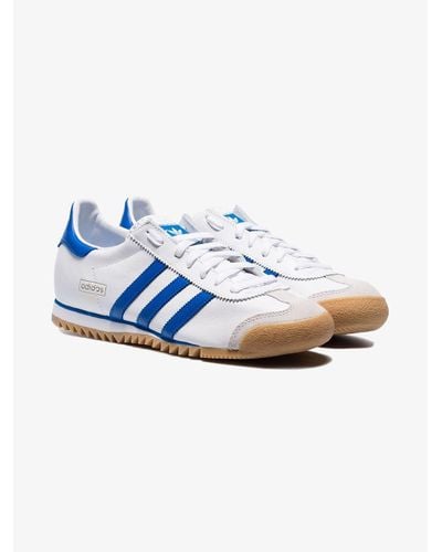 adidas Leather Originals White And Blue Rom Sneakers for Men - Lyst
