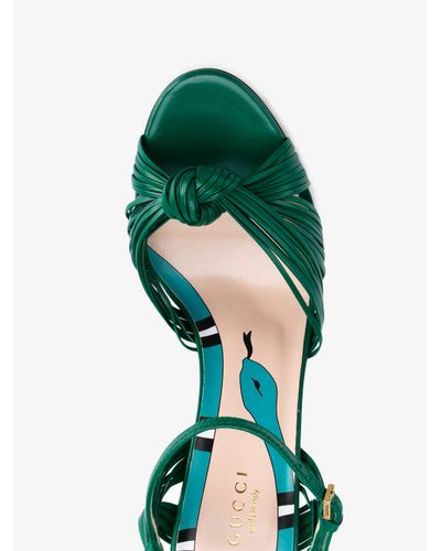 Lyst - Gucci Strappy Sandals in Green