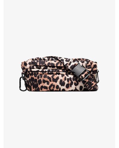 ganni leopard fanny pack