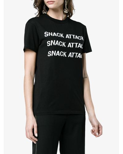 Ganni Snack Attack T Shirt in Black | Lyst