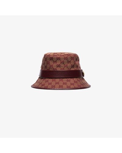 Gucci GG Canvas Fedora in Red for Men - Lyst