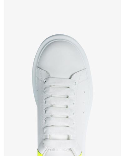 Alexander McQueen Leather Fluorescent Yellow Oversized Sneakers in White  for Men | Lyst