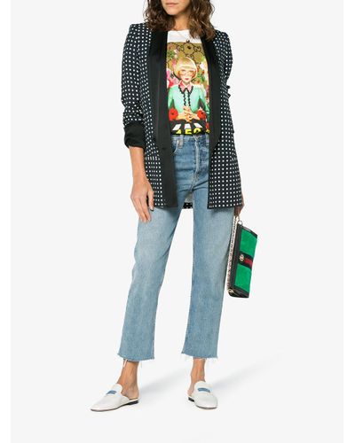 prada leather logo loafer mules