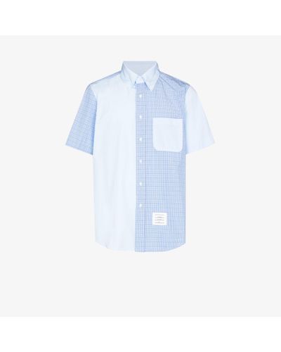 thom browne checked shirt