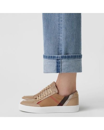 burberry leather suede and house check sneakers