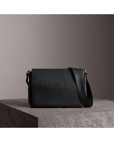 burberry leather messenger bag