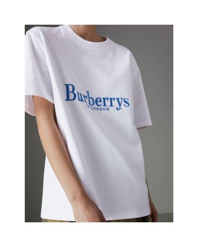 Burberry Reissued Cotton T-shirt in White - Lyst