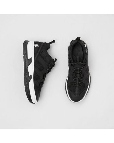 burberry nubuck and mesh sneakers