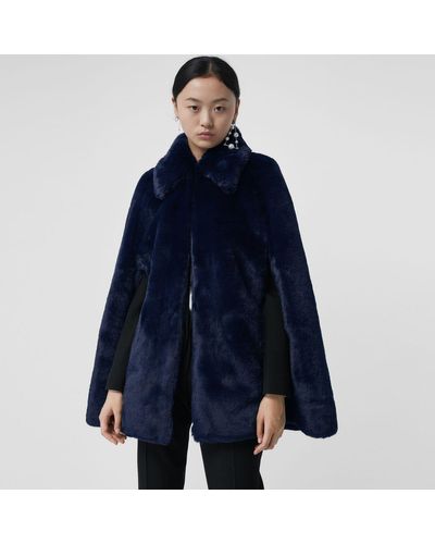 blue fur cape
