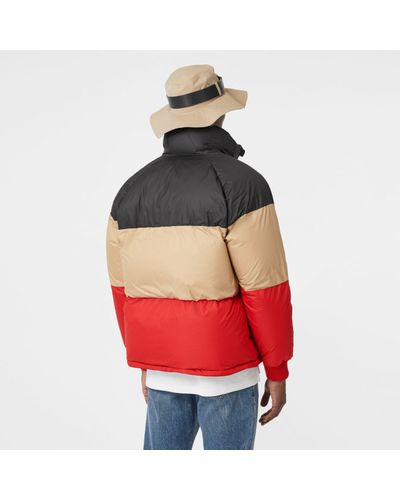 burberry logo graphic hooded puffer jacket