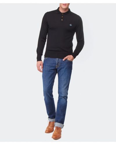 vivienne westwood black long sleeve polo