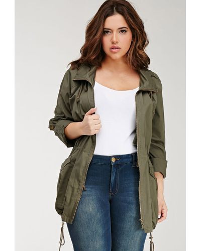 olive green jacket women's with hood