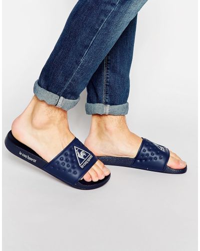 Le Coq Sportif La Claquette Slider Flip Flops in Blue for Men - Lyst