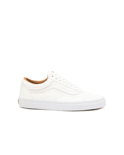 black and white leather vans old skool