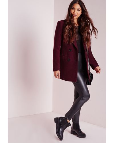 maroon wool coat