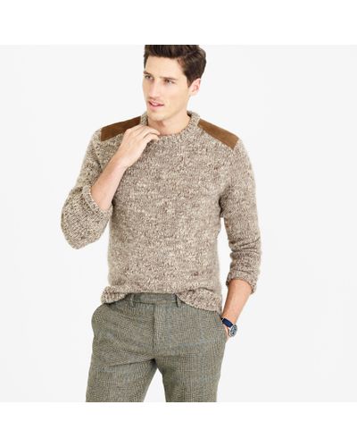 J.Crew Wool-alpaca Shoulder-patch Sweater - Brown