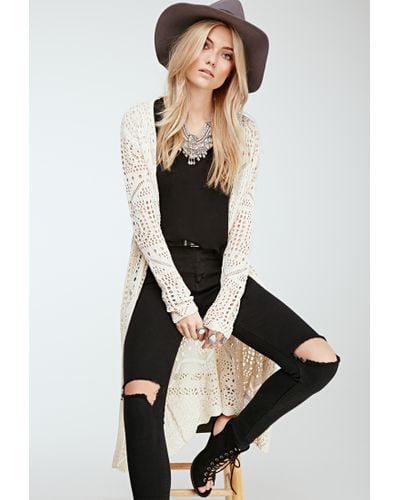 longline crochet cardigan