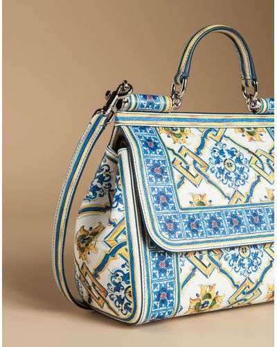 medium sicily bag in printed dauphine calfskin