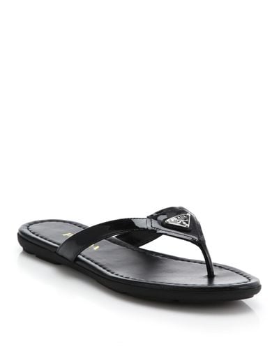 Prada Black Thong Sandals 2025 | taylorseguridad.com.ar