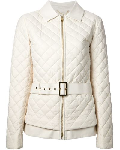 Ferragamo Quilted Jacket in White - Lyst