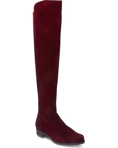 stuart weitzman red suede boots