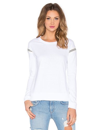 Monrow Cotton Tennis Sweatshirt in White ` (White) - Lyst