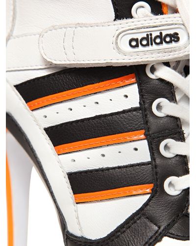 Jeremy Scott for adidas 130mm Js High Heel Leather Boots in White/Black  (Orange) - Lyst