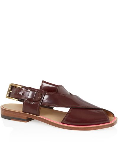Paul Smith Brown Robert Cross Leather Sandals - Lyst