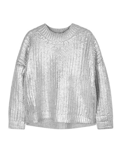 metallic silver jumper