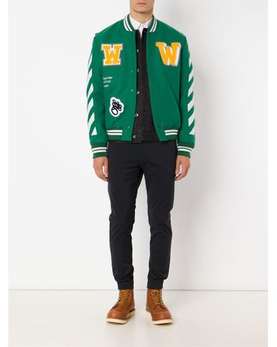 off white green bomber jacket