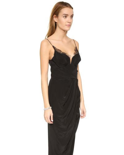 black silk and lace dress