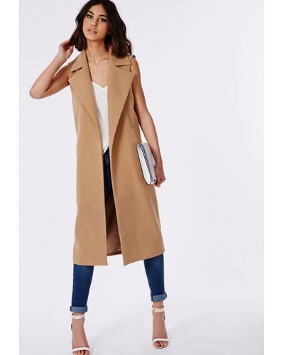 camel sleeveless coat