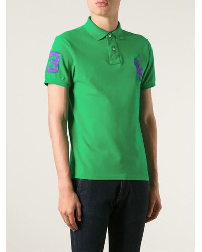 Polo Ralph Lauren Logo Embroidered Polo Shirt in Green for Men - Lyst