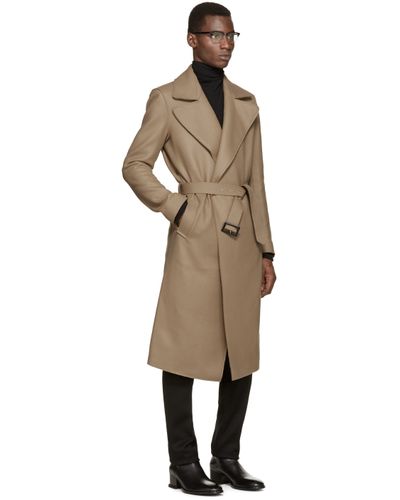camel wool maxi coat
