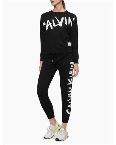 performance brush logo high waist drawstring joggers