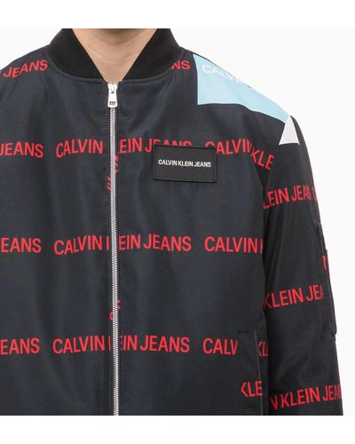 calvin klein multi logo jacket
