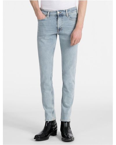 Calvin Klein Denim Skinny Fit Light Blue Jeans for Men - Lyst