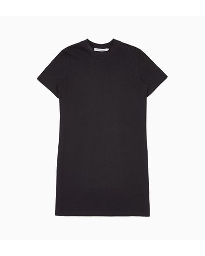 Calvin Klein Cotton Logo Tape T-shirt Dress in Black | Lyst UK