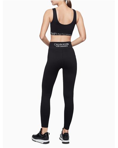 Calvin Klein Synthetic Performance Ribbed High Waist 7/8 Leggings in Black - Lyst